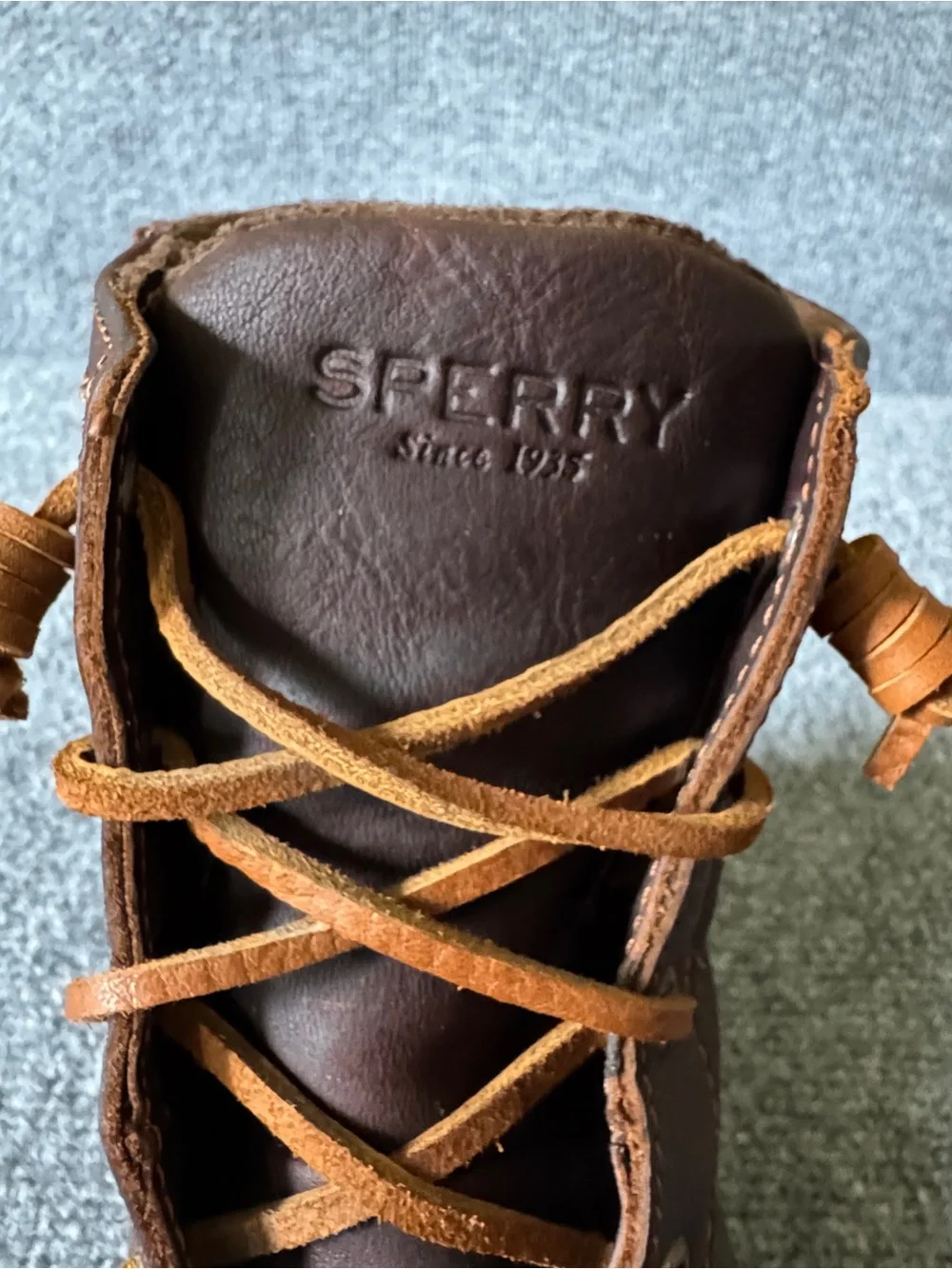 Sperry Saltwater Duck Boots Waterproof Brown Leather Side Zip Rain Boots 9